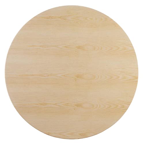 Modway Lippa Round Wood Grain 40" Dining Table, Black Natural