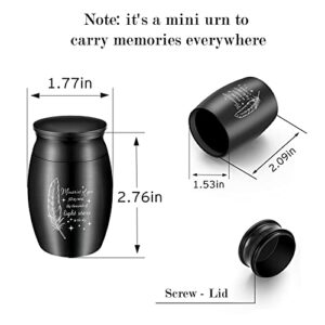 Small Keepsake Urn for Ashes Aluminum Small Ash Urn Mini Cremation Urns for Human Dad Mom Decorative Funeral Urn for Memorial