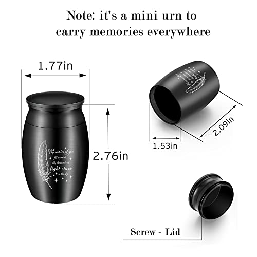 Small Keepsake Urn for Ashes Aluminum Small Ash Urn Mini Cremation Urns for Human Dad Mom Decorative Funeral Urn for Memorial