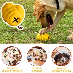 Dog Chew Toys for Aggressive Chewers Large Medium Breeds Dog Puzzle Toys Interactive Treat Dispensing Slow Feeder Indestructible Durable Safe Rubber Teeth Clean Dog Toys Heavy Duty Tough Chew Toys