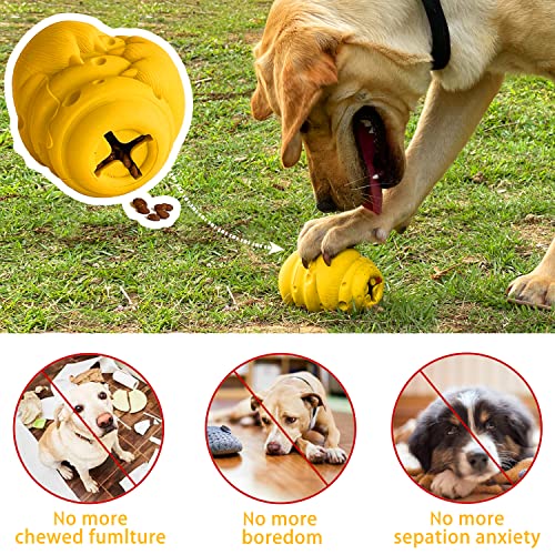 Dog Chew Toys for Aggressive Chewers Large Medium Breeds Dog Puzzle Toys Interactive Treat Dispensing Slow Feeder Indestructible Durable Safe Rubber Teeth Clean Dog Toys Heavy Duty Tough Chew Toys