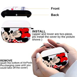 Airpods Pro Case Designed for Apple AirPods Pro,Full Protective Case Cover with Keychain and Lanyard,Shockproof Anti Case for Airpods Pro Charging Case (Mickey and Minnie)