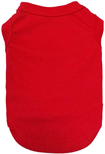 Woo Woo Pets Pet Shirts Round Neck T-Shirt Clothes Cotton Outfit Puppy Jumper Doggie Pajama Dog Coat Pajamas Kitty Summer Costume for Small Medium Large Dogs and Cats Teddy Red L