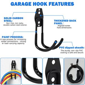 2 Pack Garage Hooks Heavy Duty Storage Utility Hooks for Garage Wall Mount Steel Heavy Duty Bike Tool for Organizing Power Tools,Ladder,Bulk Items (Round)