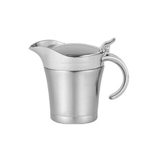 With Hinged Lid Insulated Gravy Boat (450ML/16 OZ) SU304 Stainless Steel Double Wall Gravy Warmer,Serving for Cream, Salad Dressing, Sauce
