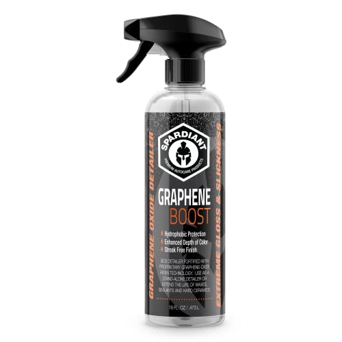 SPARDIANT Graphene Ceramic Coating Spray, Car Detailing Spray, Quick Waterless Detailer for Instant Shine and Gloss, Nano Carbon Hydrophobic Spray 16Oz Bottle