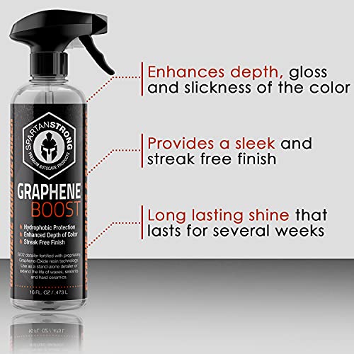 SPARDIANT Graphene Ceramic Coating Spray, Car Detailing Spray, Quick Waterless Detailer for Instant Shine and Gloss, Nano Carbon Hydrophobic Spray 16Oz Bottle