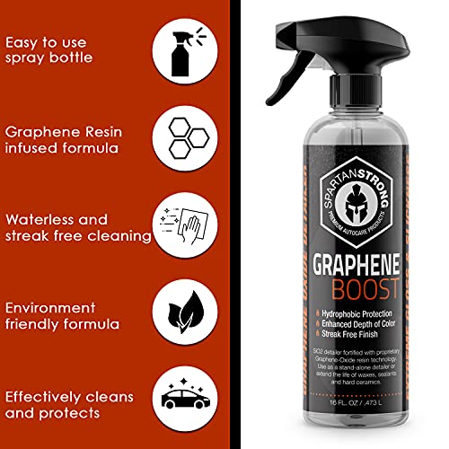 SPARDIANT Graphene Ceramic Coating Spray, Car Detailing Spray, Quick Waterless Detailer for Instant Shine and Gloss, Nano Carbon Hydrophobic Spray 16Oz Bottle