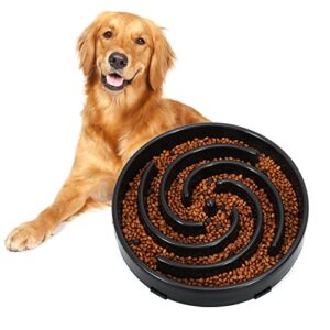 slow feeder large dog bowls for large medium dog non slip maze puzzle bowl pet slower food feeding dishes interactive bloat stop dog bowl preventing choking healthy dog bowl, black