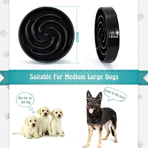 Slow Feeder Large Dog Bowls for Large Medium Dog Non Slip Maze Puzzle Bowl Pet Slower Food Feeding Dishes Interactive Bloat Stop Dog Bowl Preventing Choking Healthy Dog Bowl, Black