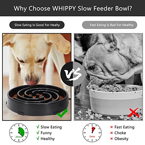 Slow Feeder Large Dog Bowls for Large Medium Dog Non Slip Maze Puzzle Bowl Pet Slower Food Feeding Dishes Interactive Bloat Stop Dog Bowl Preventing Choking Healthy Dog Bowl, Black