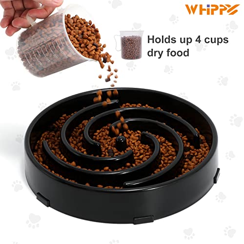 Slow Feeder Large Dog Bowls for Large Medium Dog Non Slip Maze Puzzle Bowl Pet Slower Food Feeding Dishes Interactive Bloat Stop Dog Bowl Preventing Choking Healthy Dog Bowl, Black