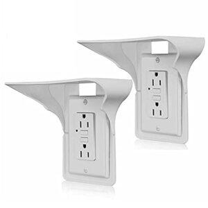 louis felt 2 pack single wall outlet shelf home wall shelf organizer for outlets, perfect for bathroom kitchen bedroom with cord management and easy installation. (white)