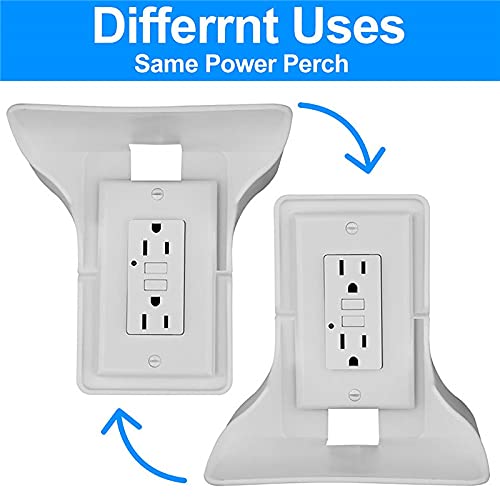 LOUIS FELT 2 Pack Single Wall Outlet Shelf Home Wall Shelf Organizer for Outlets, Perfect for Bathroom Kitchen Bedroom with Cord Management and Easy Installation. (White)