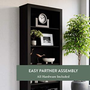 Edenbrook Sumac Bookcase, 5-Shelf Organizer for Bedroom Furniture or Home Office Furniture, Walnut Wood Bookshelf