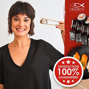 Takedento PREMIUM Sushi Making Kit – DIY Sushi Making Kit for Beginners – Transparent Sushi Bazooka – Food Grade Safe Sushi Set – Bamboo Sushi Rolling Mats – 23 Piece All You Need Sushi Making Kit