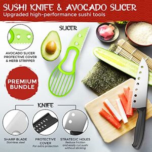 Takedento PREMIUM Sushi Making Kit – DIY Sushi Making Kit for Beginners – Transparent Sushi Bazooka – Food Grade Safe Sushi Set – Bamboo Sushi Rolling Mats – 23 Piece All You Need Sushi Making Kit