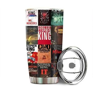 stephen king book cover collage stainless steel tumbler 20oz & 30oz travel mug