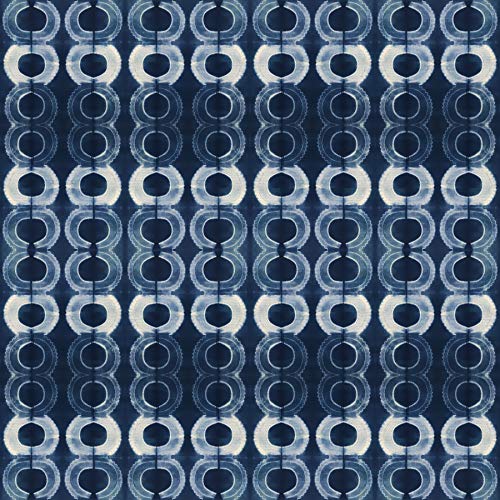 PBS Fabrics Shibori Dye Indigo Quilter's Cotton by The Yard, Doily Dots