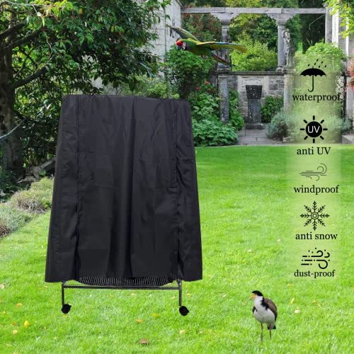 J&C Large Bird Cage Cover 420D Bird Cage Covers Heavy Duty Birdcage Cover Waterproof Bird Cage Covers for Night Blackout Sunlight Patio Birdcage Covers