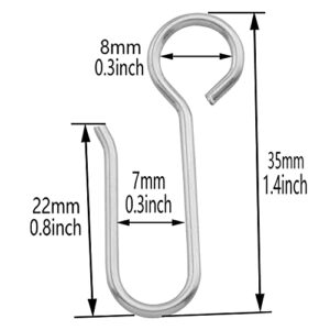 AXLIZER 80PCS S-Shaped Metal Curtain Track Hooks, Curtain Wire Hooks, Pin-On Drapery Hooks, Ceiling Curtain Hooks