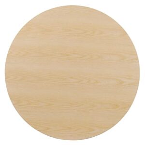 Modway Lippa Round Wood Grain 47" Dining Table, Black Natural