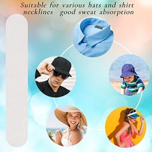 Wusteg 60 Pieces Disposable Collar Protector Sweat Pads Self-Adhesive Hat Sweat Pads Neck Collar Liner Pads for Hats Shirts Golf Caps Collar Protector Sweat Pads for Hats Shirts Golf Caps White