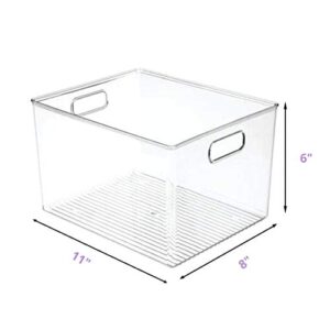 Soko Design 2-Pack Clear Plastic Storage Bins, Storage Container For Pantry | Clear Storage Containers, Stackable Storage Bins | Plastic Storage Bins for Pantry, Fridge Container