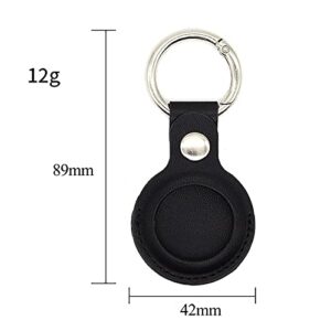 PU Leather Holder Compatible with AirTag Air Tag Case Cover Keychain Accessory Pet Dog Collar Compatible for Apple Finder Location Tracker Black & Brown