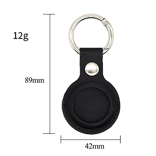 PU Leather Holder Compatible with AirTag Air Tag Case Cover Keychain Accessory Pet Dog Collar Compatible for Apple Finder Location Tracker Black & Brown