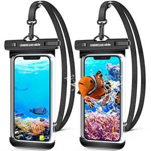 unbreakcable waterproof phone pouch case- 2 packs[ipx8 waterproof] [sensitive touch] [up to 7"] phone holder dry bag underwater phone case for iphone 14 13 12 pro max plus mini, samsung(black+black)