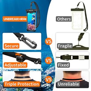 UNBREAKcable Waterproof Phone Pouch Case- 2 Packs[IPX8 Waterproof] [Sensitive Touch] [Up to 7"] Phone Holder Dry Bag Underwater Phone Case for iPhone 14 13 12 Pro Max Plus Mini, Samsung(Black+Black)