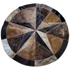 tom tom cowhides rug leather star cow hide patchwork area round carpet 40''