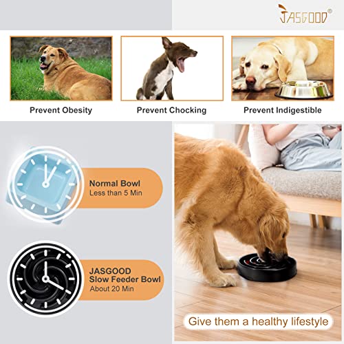 JASGOOD Slow Feeder Dogs Bowl for Large Dogs,Anti-Gulping Pet Slower Food Feeding Bowls Stop Bloat,Preventing Choking Healthy Design Dogs Bowl