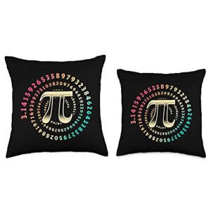 Funny mathematician and maths nerds 3.14 Day Symbol Math Irrational Number Pi Throw Pillow, 18x18, Multicolor