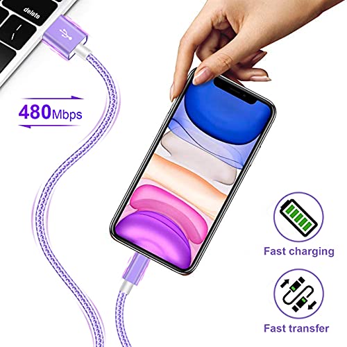 iPhone Charger Apple Mfi Certified (10ft 6ft 6ft 3ft) 4 Pack iPhone Charging Lightning Cables(Purple Silver Pink Gold) Nylon Long Chargers Cord Compatible iPhone 12 13 Pro Max 11 XS XR SE 8 7 Plus 5s