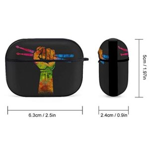 Drum Musiccian Drumstick Drummer Airpods Case Cover for Apple AirPods Pro Cute Airpod Case for Boys Girls Silicone Protective Skin Airpods Accessories with Keychain