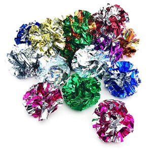 myyzmy 20 pack crinkle balls cat toys, 6cm/2.36 inches large mylar crinkle balls cat toys (10 colors)