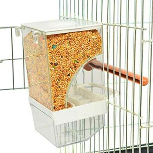 EVERDAZZLbaby 2Pcs Automatic Bird Feeder Seed Food Container in Cage No Mess Hanging Feeding Bowl for Budgerigar Canary Cockatiel Finch Parakeet