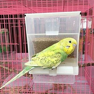 EVERDAZZLbaby 2Pcs Automatic Bird Feeder Seed Food Container in Cage No Mess Hanging Feeding Bowl for Budgerigar Canary Cockatiel Finch Parakeet