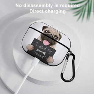 Funny Pug I Need My Reward Airpods Case Cover for Apple AirPods Pro Cute Airpod Case for Boys Girls Silicone Protective Skin Airpods Accessories with Keychain