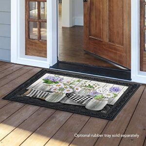 Briarwood Lane Checkered Mason Jars Spring Doormat Daisies Floral Indoor Outdoor 30" x 18"