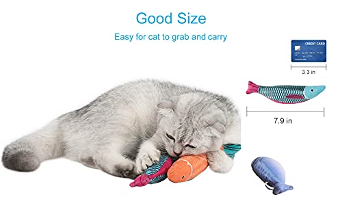 MIAOXSEN 3PCS Cat Toys - Catnip Filled - Included Jingly Bell - Premium Cat Interactive Chew Toy for Indoor Cats