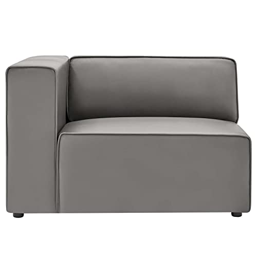 Modway Mingle Vegan Leather 7-Piece Sectional Sofa, Gray