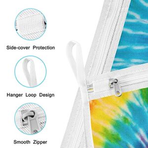 susiyo Mesh Laundry Bag for Delicates, 2 Pcs Chic Colorful Rainbow Tie Dye Lingerie Bags for Laundry with Zipper