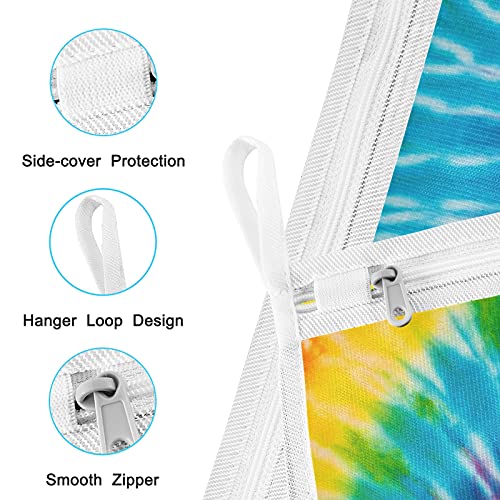 susiyo Mesh Laundry Bag for Delicates, 2 Pcs Chic Colorful Rainbow Tie Dye Lingerie Bags for Laundry with Zipper