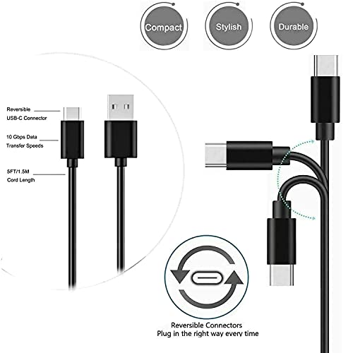 5FT USB C Fast Charger Cable Cord for Samsung Galaxy Z Flip 4 5G,Flip 3, Flip 2, Samsung Galaxy Z Fold 4, Galaxy Z Fold 3, Fold 2, Samsung Galaxy Flip 5G Car Phone Power Type-C Charging Cord (Black)