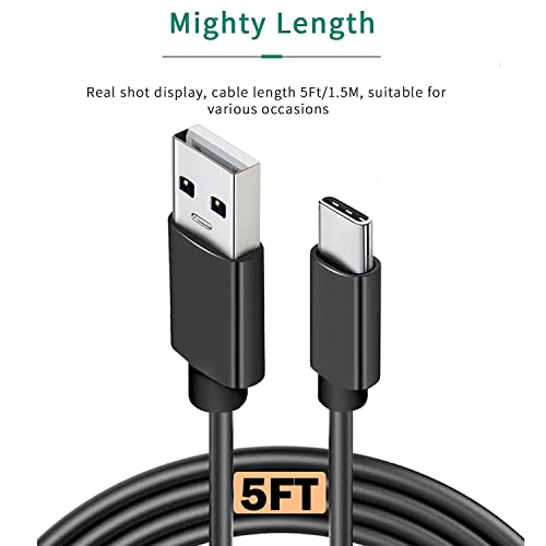 5FT USB C Fast Charger Cable Cord for Samsung Galaxy Z Flip 4 5G,Flip 3, Flip 2, Samsung Galaxy Z Fold 4, Galaxy Z Fold 3, Fold 2, Samsung Galaxy Flip 5G Car Phone Power Type-C Charging Cord (Black)