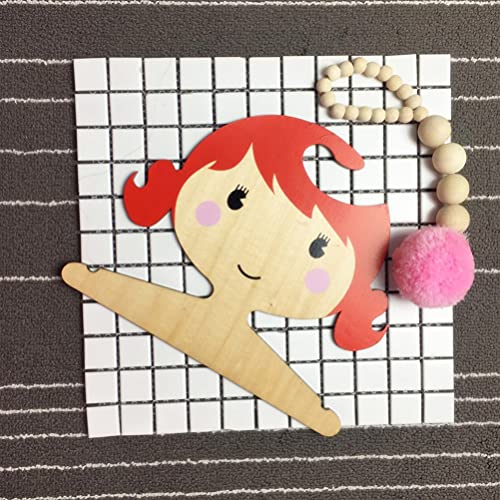 Cabilock Kids Wooden Wood Clothes Hanger Girls Face Shaped Cute Cartoon Coat Dress Shirt Hanger for Kids Baby Clothing Store