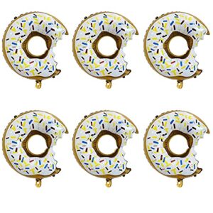 donut foil balloon doughnut mylar balloons sweet candy balloon for baby shower party decoration white 6pcs